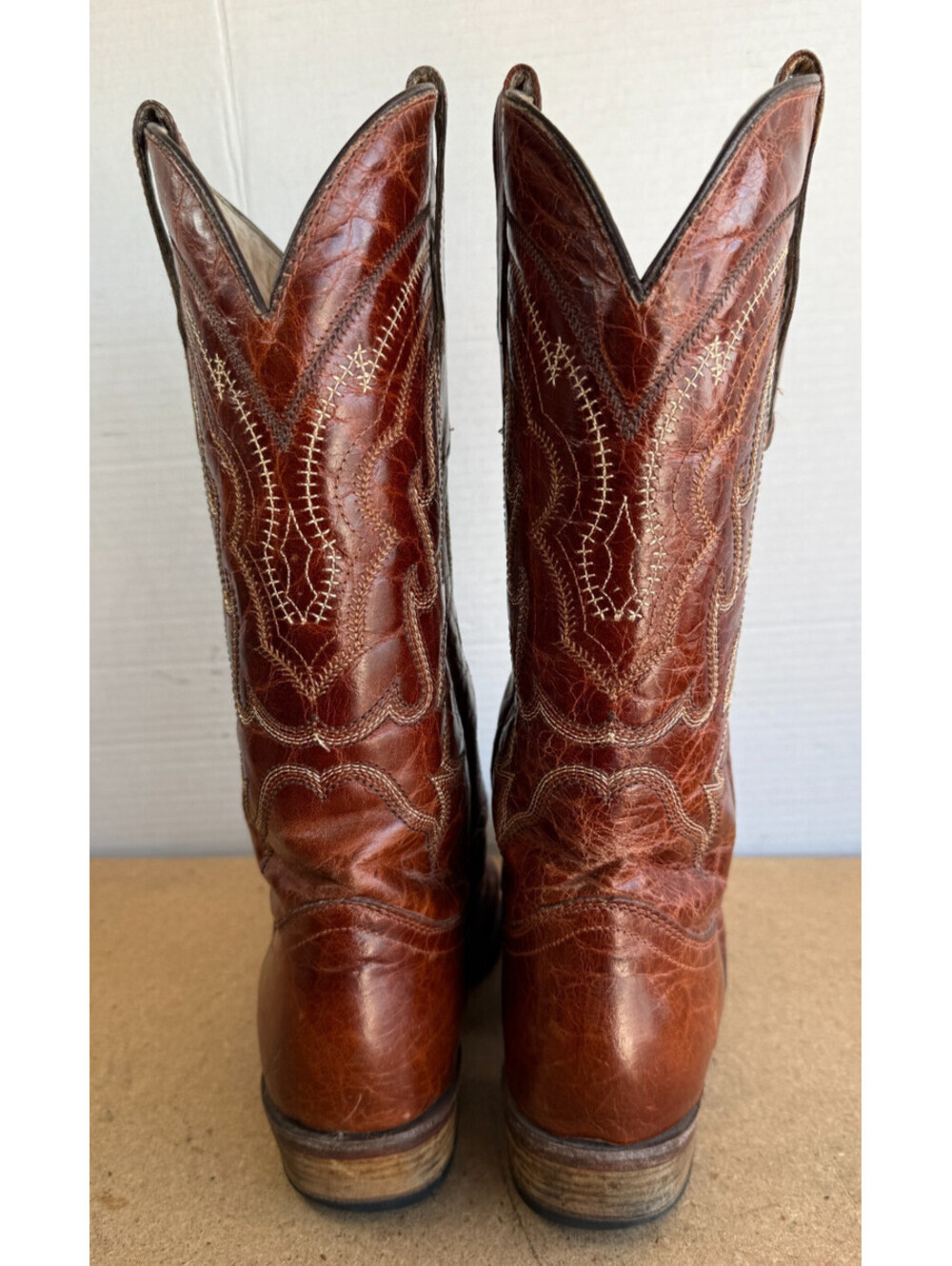 Circle G Boots L5090 Brown Leather Embroidered Snip Toe Western Women's Size 7 D - Picture 9 of 9